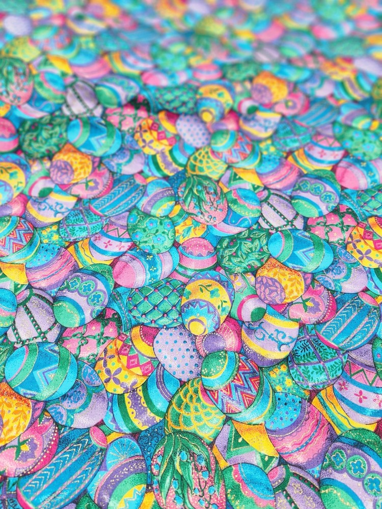 🐰Easter Eggs Multicolored Fabric 🐰