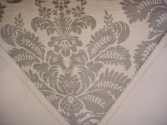 3Y GP & J Baker BP10496 Marchmont Silver Damask Floral Velvet Upholstery Fabric