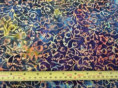 3.7 yards Vintage Floral & Leaf Batik Cotton Quilt Fabric 36″ wide READ