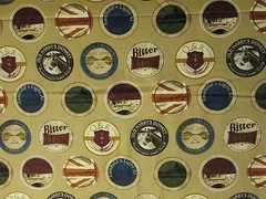 CRAFT BEER LABELS SPECIALTY SPIRITS TAN COTTON FABRIC FQ