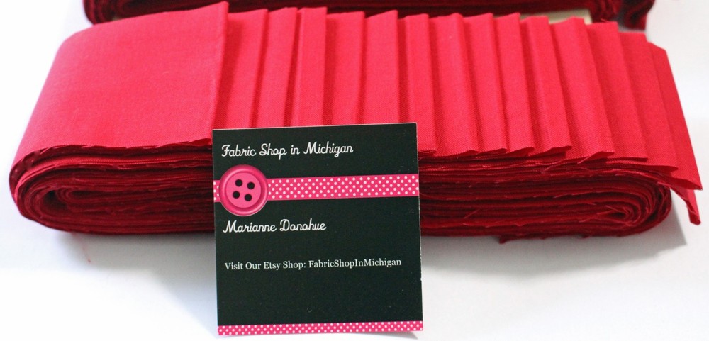 jelly roll Blood Red Solid Half Pack, Twenty 2.5 inch strips