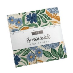 Brookside Charm Pack, 5″ Fabric Squares, 1 Canoe 2 for Moda Fabric, Floral,