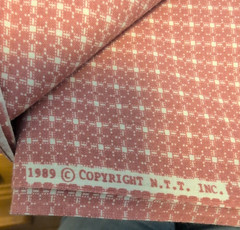 Vintage 1989 N.T.T. Calico Cotton Quilting Fabric mauve tiny squares 4 yards NOS