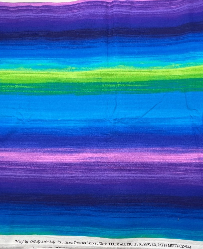 Timeless Treasures MISTY-CD 6841 By Chong-A Hwang Blue Purple Ombre 2.75 yds
