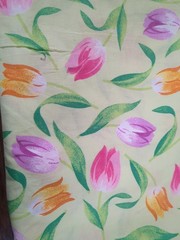 Lot of Floral Fabric, tulips and flowers, multicolor 1lb 4oz