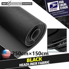 98×60 Inch Black Headliner Fabric Material DIY for Car/Truck/SUV Roof Upholstery
