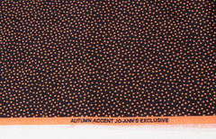 1 Yard 22″ X 44″ Autumn Accents Jo-Ann’s Exclusive Fabric Black With Orange Dots