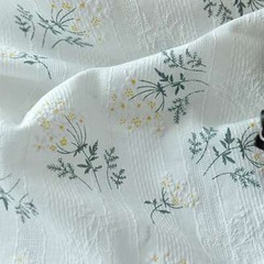 Lace Fabric Fresh Small Flower Leaf Printed Embroidery Cotton Fabric By the Yard