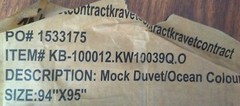 Kravet ~ Studio 4301 MOCK DUVET / OCEAN COLOR 94″x95″ 100% Polyerster ((Unused))