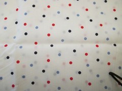 Small Blue Red Black Polka Dots on White Cotton Fabric 1 yd x 44 craft quilt