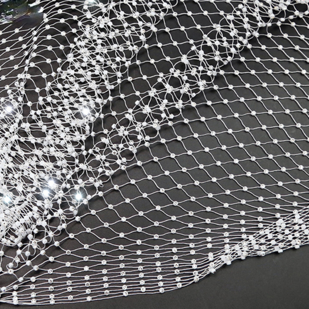 Crystal Fishing Net Mesh Fabric Diamante Hollow Out for Dress Top Bag By Meyer