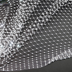Crystal Fishing Net Mesh Fabric Diamante Hollow Out for Dress Top Bag By Meyer