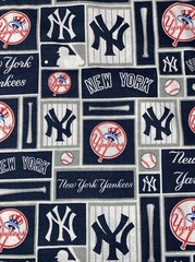 New York MLB Yankees 1/2 yard (18 by 58”) Cotton Fabric