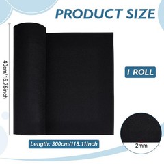 BENECREAT Felt Roll, Black Craft Fabric, 118×15.7 Inch,