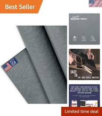Durable Marine Vinyl Fabric – 1 Yard Cut 36×54” Grey Faux Leather Upholstery