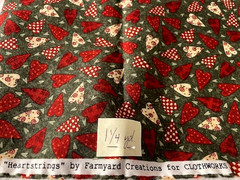 HTF Clothworks Farmyard Creations HEARTSTRINGS Fabric 1 1/4 Yds.