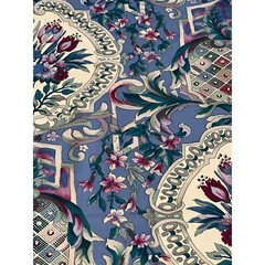 Vtg Margin Designs Upholstery Fabric Floral Vibrant Purple Lavender Chintz BTY