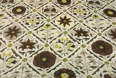 BRAEMORE JIYA RHINESTONE SUZANI FLORAL TILE FURNITURE FABRIC BY THE YARD 54″W