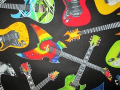 GUITAR ROCK GUITARS ROCK & ROLL ELECTRIC COLORFUL COTTON FABRIC FQ