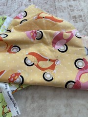 RETRO VESPA SCOOTERS VROOM COTTON FABRIC- Green, Pink, Orange