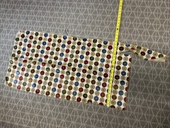 Designer Fabric Remnant Circles Raised Design 20” X 39.5”