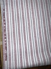 NOS 3.6yd (128″)Lx42″W red/gray pinstripes on white brushed cotton? “flannel”