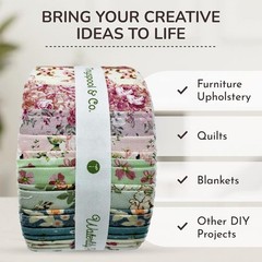 Ultimate Quilting Companion: 40 Floral Fabric Strips in Waterlily Pond