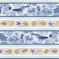 Multi Small Blocks Coastal Images Cobalt Seas by Andrea Tachiera 44″ wide BTY