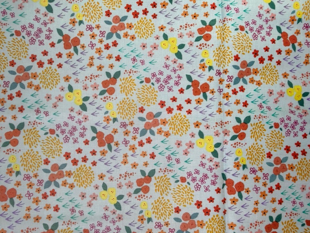 Joann Quilting Fabric Springtime Ditsy Floral On Light Blue 44 x 2 Yards