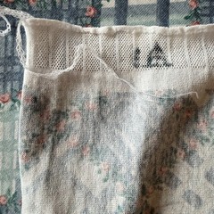 VTG Marcus Brothers Textiles Petite Rose Trellis Plaid Blue Knit Fabric 1.5Ydx60