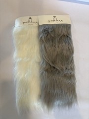 Park Lane FAUX FUR For Crafts 2-9”x 12” Pieces Polyester NEW Grey & White