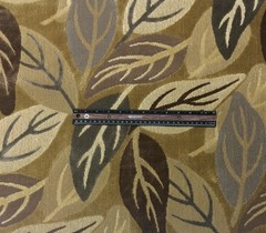 CLARENCE HOUSE LAURELWOOD NEUTRALS LEAF MODERN LINEN VELVET FABRIC 1 YARD 49″W