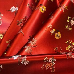 Chinese Floral Satin Faux Silk Fabric Jacquard Brocade Tang Suits Upholstery Sew