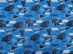 CAROLINA PANTHERS NFl 44″ WIDE 100% COTTON 1 YARD PIECE BRAND NEW DESIGN BLUE