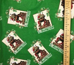 Cotton FLANNEL Fabric Christmas The Saturday Evening Post SEPS Curtis by 1/2Yard