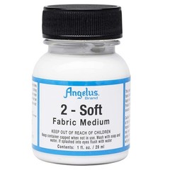 Angelus 2-Soft Fabric Medium, 1 oz. 1 Fl Oz (Pack of 1), Clear