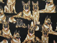 DOGS REALISTIC PUPPYS DOG SHEPARDS SHEPARD COTTON FABRIC FQ