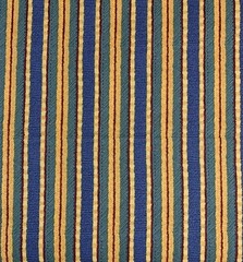 Vtg Striped Fabric Remnant By Debbie Mumm For SSI Green Golden Yellow Blue