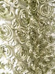 Paige SAGE 3D Floral Polyester Satin Rosette Fabric by the Yard – 10028