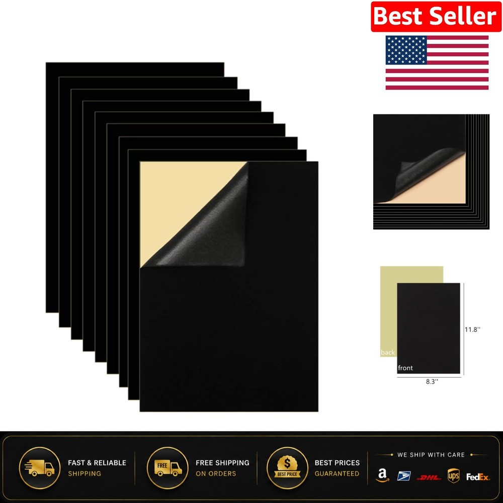 Reusable Black Self Adhesive Felt Sheets – 10PCS for Art & Crafts Projects