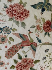 Indienne Peacock Linen Fabric by Sanderson 2 Yards