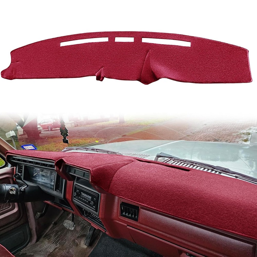Ford F100 F150 F250 F350 F Bronco Dash Cover Mat 80-86 Maroon J71 Universal Fit