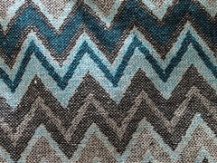 BTY x 60″ Fuzzy Textured Non-Stretch CHEVRON Wool Blend Turq/Grey/Black Fabric