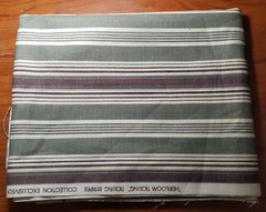 Waverly Exclusive Fabric Remnant Heirloom Ticking Olive Green Brown 2.5 yd x 18″