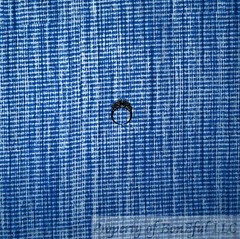 BonEful Fabric FQ Cotton Quilt Dark Blue White Dot Stripe Silver Metallic Print