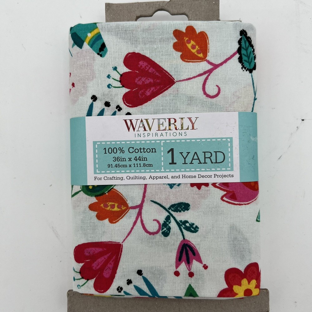 Waverly Inspirations Fabric Floral 1 Yard 36×44 in 100% Cotton New on Card