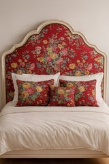NEW RALPH LAUREN Red Floral Upholstery Fabric Cotton 2 1/4 YARDS (80″), UNCUT HT