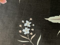 Jay Yang Pink Green Blue Floral Black Chintz Cotton Fabric 4 Yards