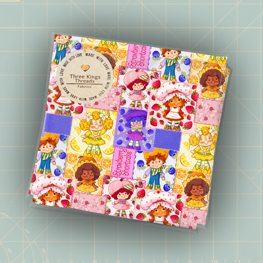 Strawberry Shortcake Patchwork DBP 1 Yard Fabric Seamless Design Approx 59×36