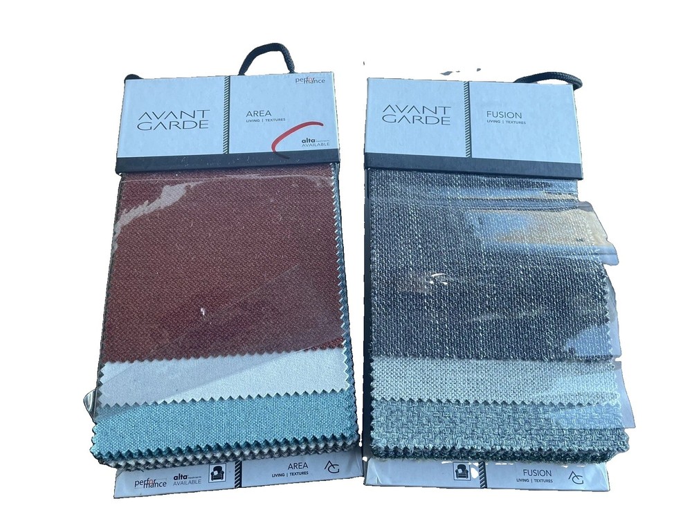 Fabric Sample Book Lot Of 2 Samples Area & Fusion 62 Total Samples Avant Booms